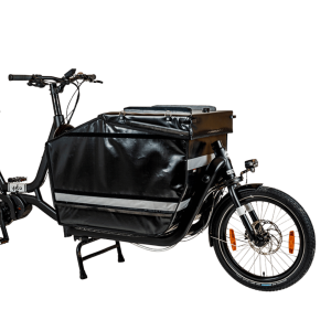 Box vélo cargo pro Yuba 200 L verrouillable, montée sur Supercargo CL